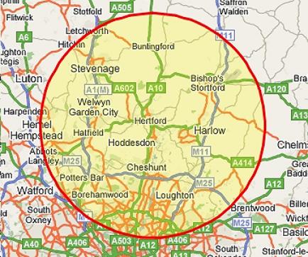 Cheshunt map